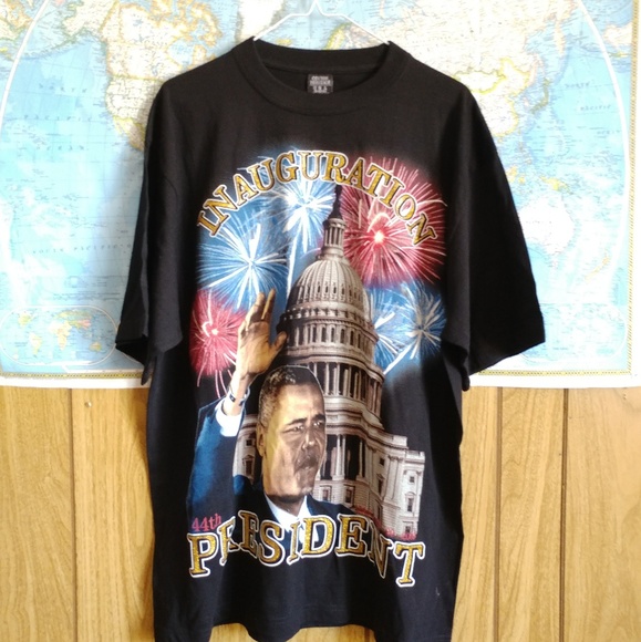 Other - Black Novelty Obama Inaguration Graphic Tee XL